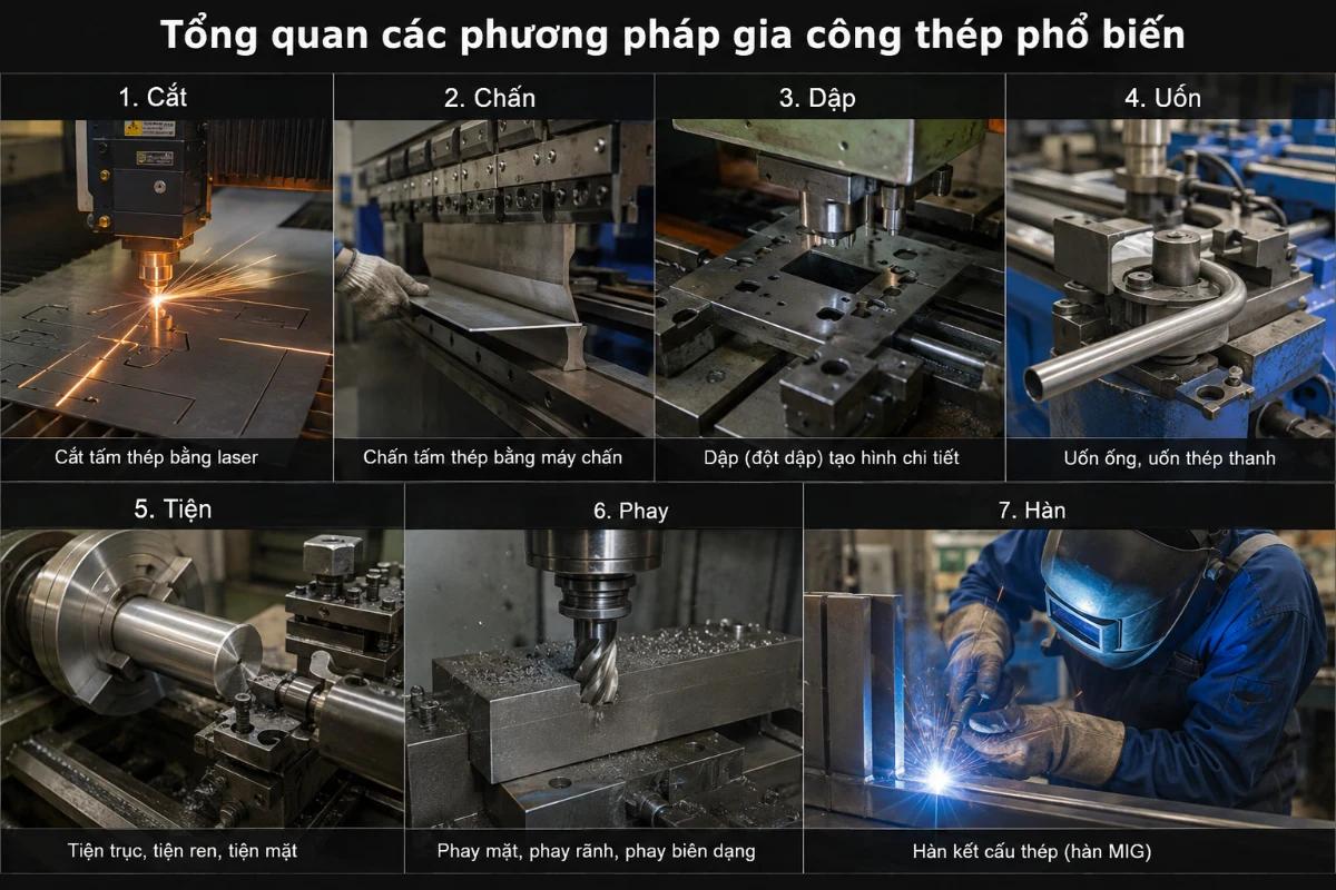 Các Loại Gia Công Thép Phổ Biến Nhất