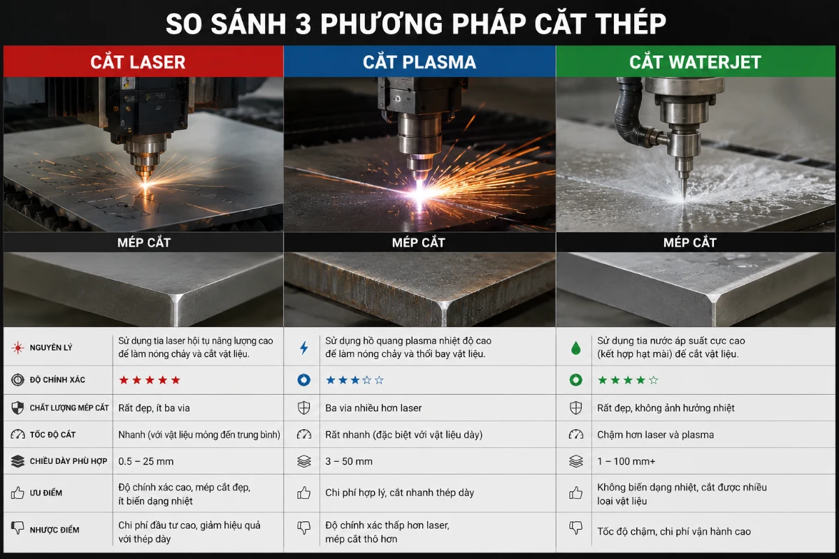 Các Phương Pháp Cắt Thép