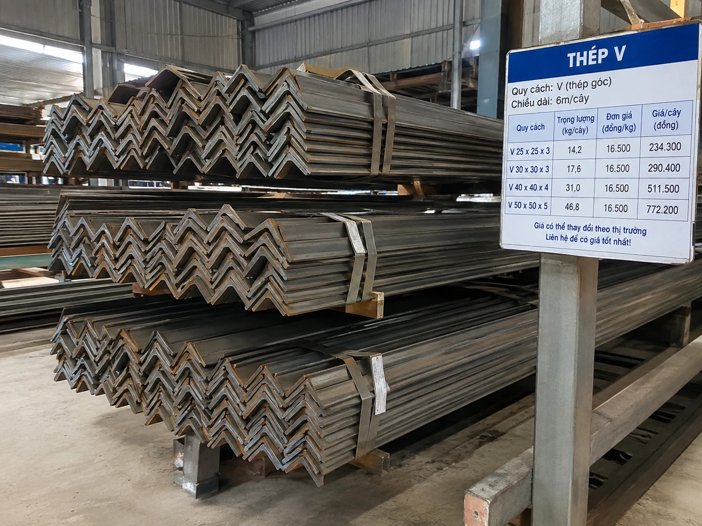 Giá Thép Hình V Hôm Nay: Bảng Giá Và Cách Tính Chuẩn