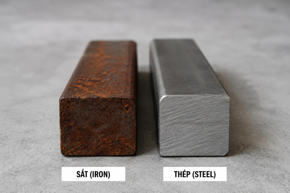 Cách phân biệt sắt với thép