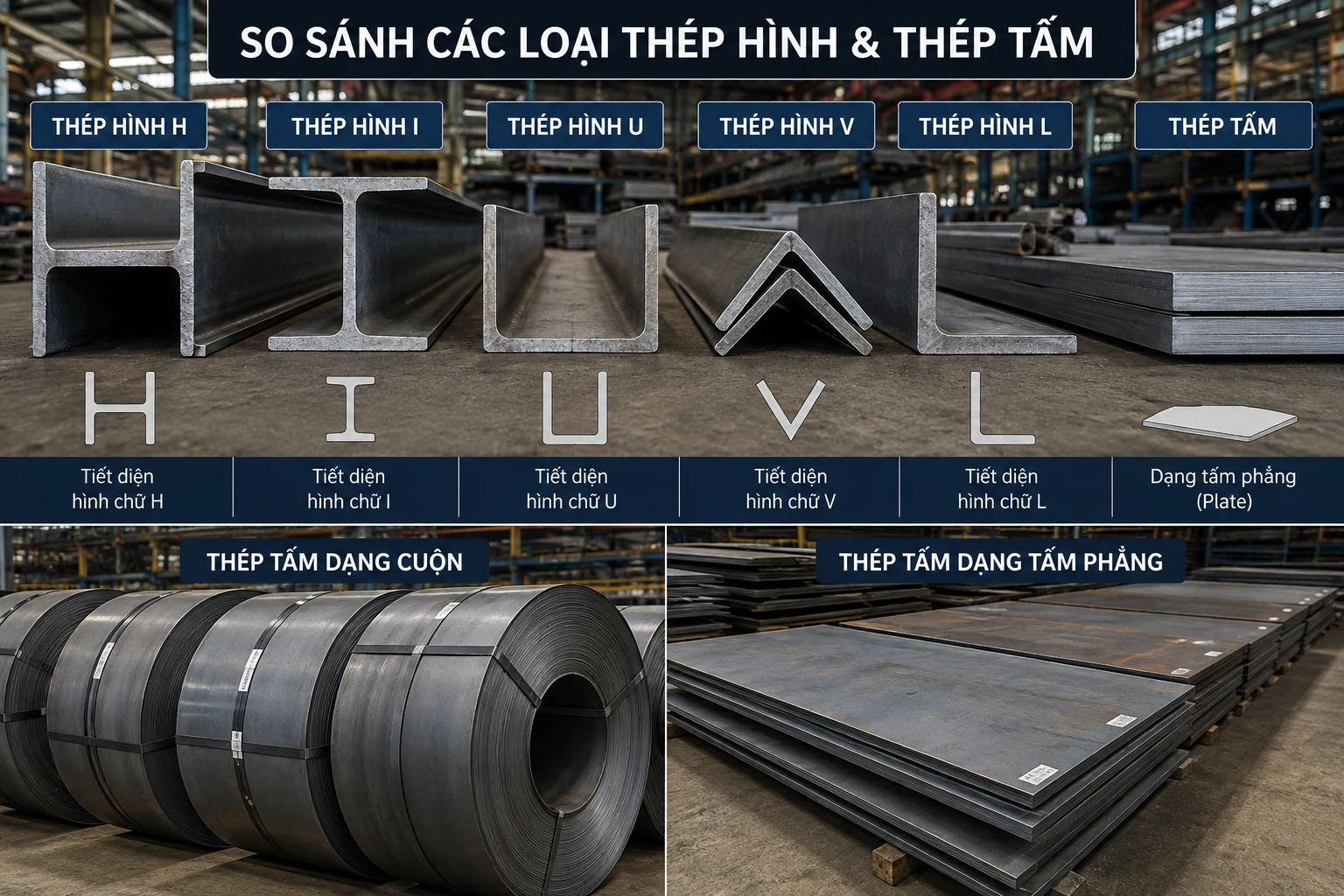 Thép Hình Và Thép Tấm: Nên Chọn Loại Nào Cho Công Trình?